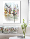 Colorful Illustration of City - Cityscape Canvas Print