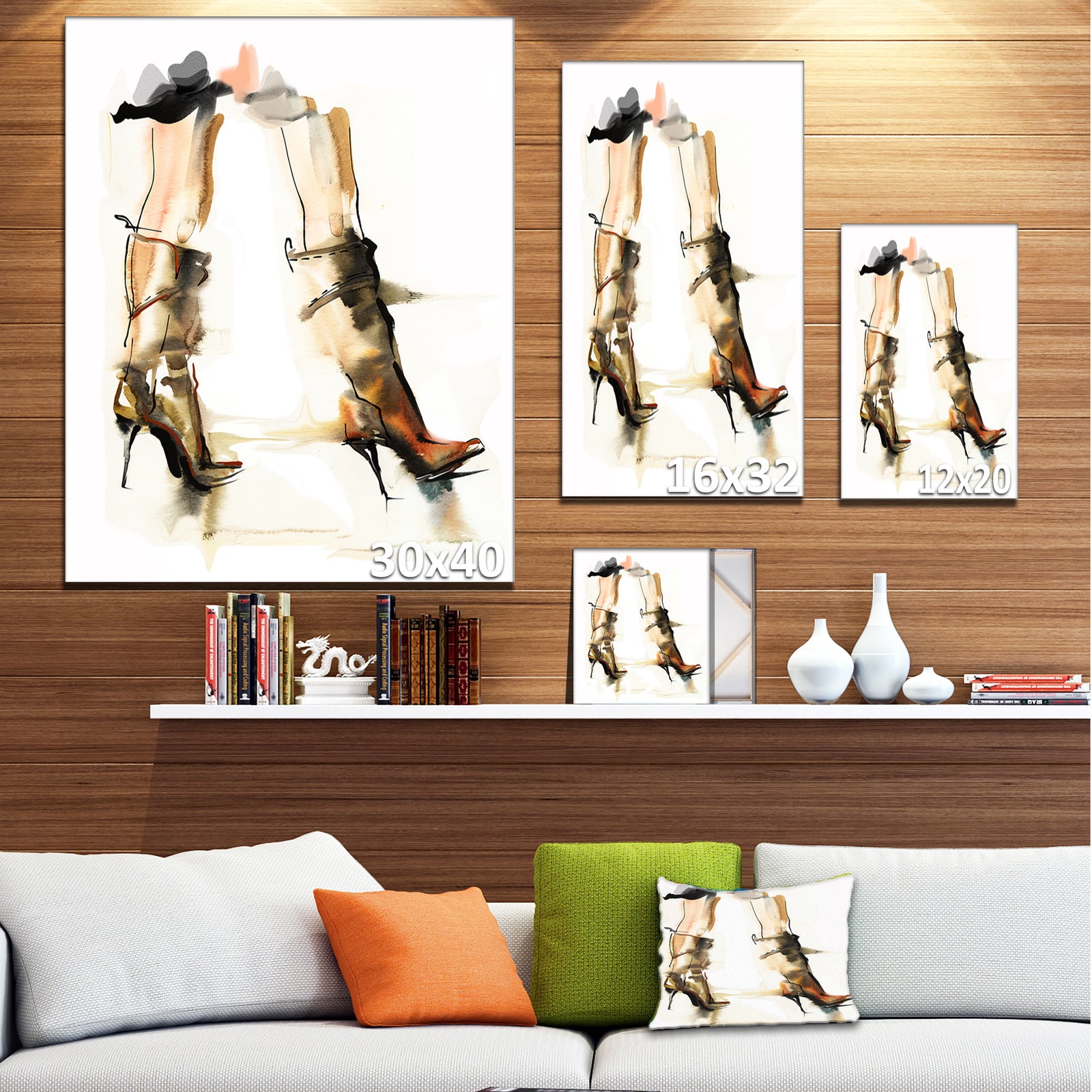 High Heel Shoes - Digital Canvas Art Print