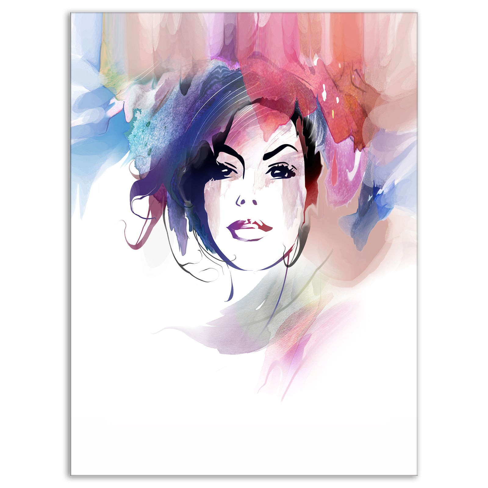 Beautiful Girl Portrait - Digital Portrait Art on Canvas