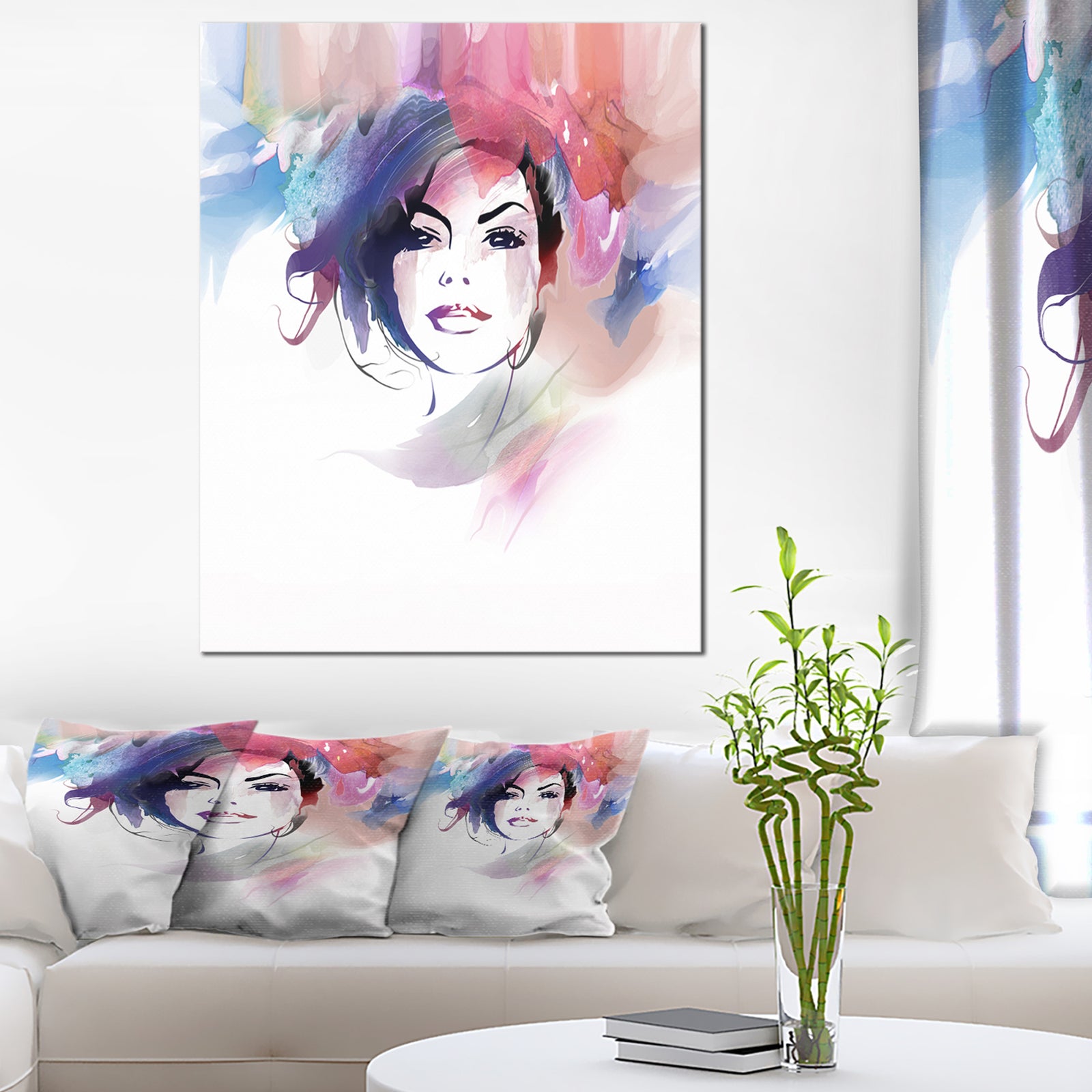 Beautiful Girl Portrait - Digital Portrait Art on Canvas