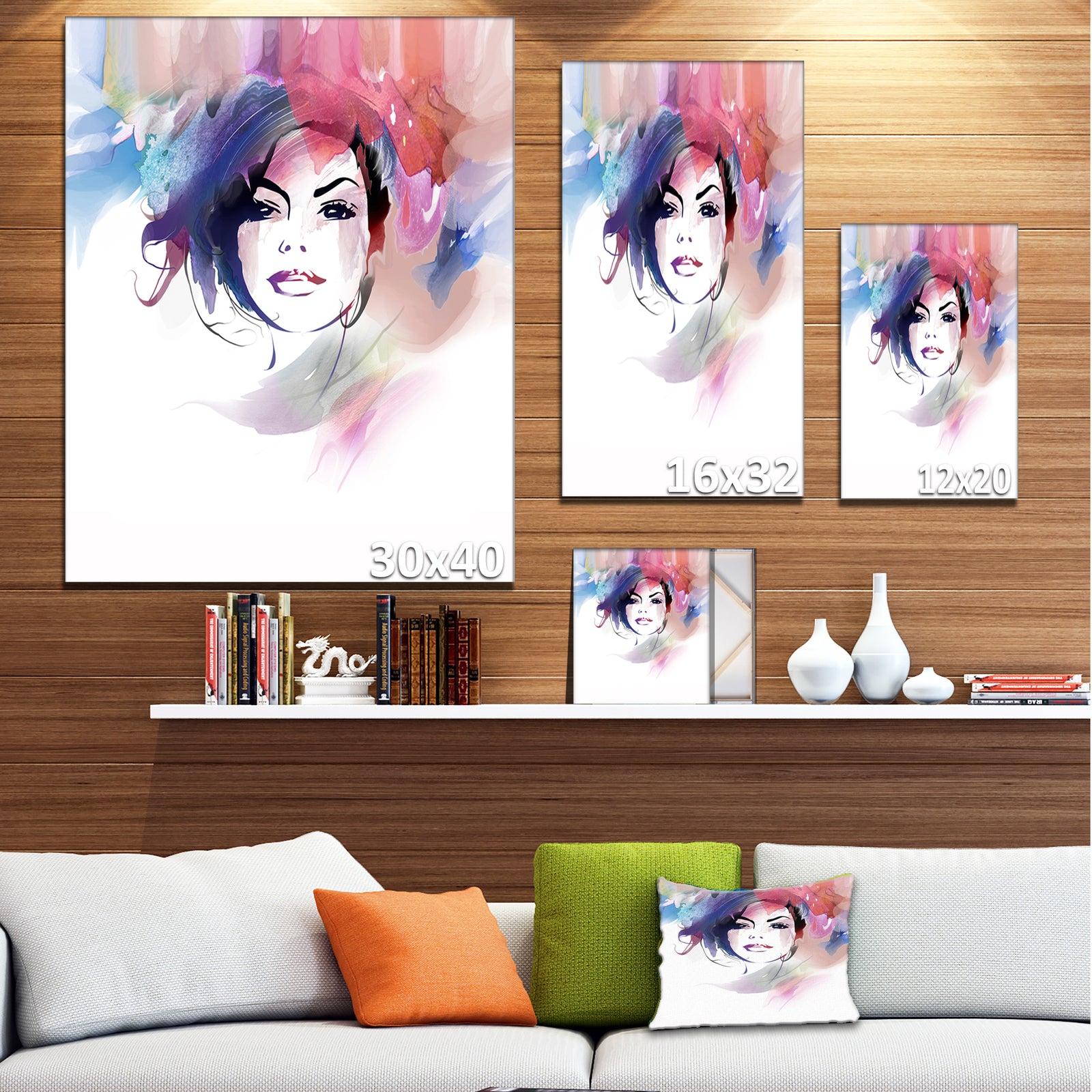 Beautiful Girl Portrait - Digital Portrait Art on Canvas