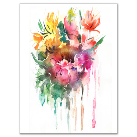 Watercolor Floral Illustration - Floral Canvas Art Print