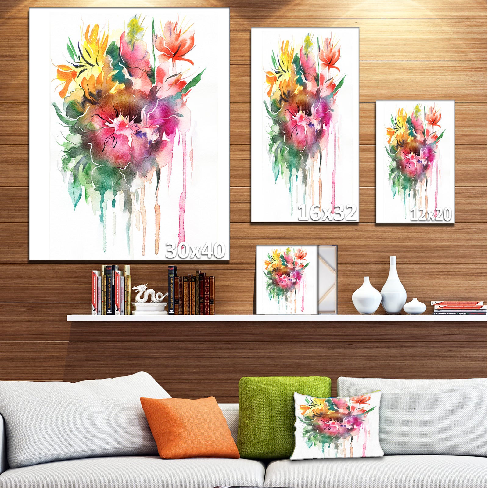 Watercolor Floral Illustration - Floral Canvas Art Print