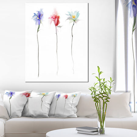 Three Flowers - Floral Digital Canvas Art Print