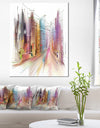 Road in City Illustration Art - Cityscape Canvas Art Print