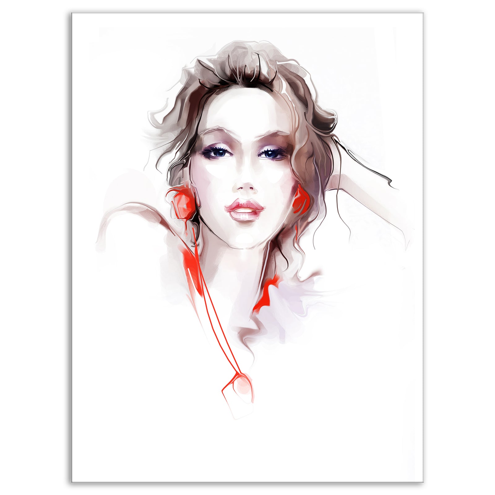 Stylish Woman - Digital Portrait Canvas Art Print