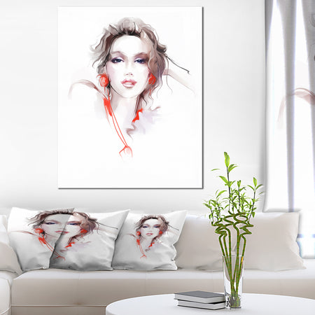 Stylish Woman - Digital Portrait Canvas Art Print