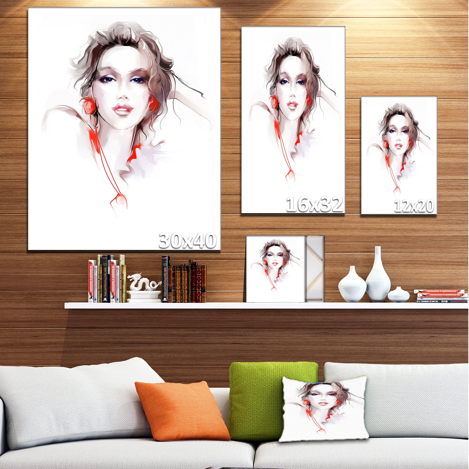 Stylish Woman - Digital Portrait Canvas Art Print
