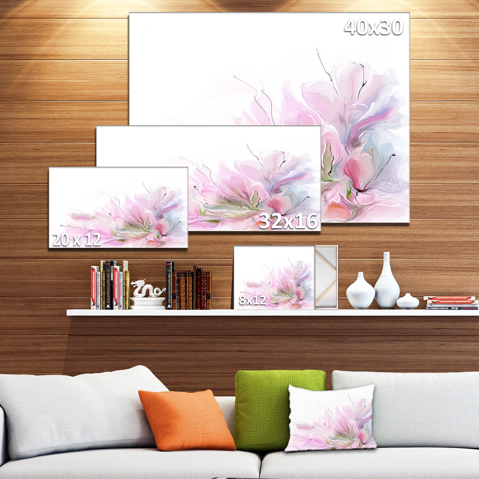 Lovely Pink Flowers - Floral Contemporary Canvas Art Print