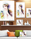 Woman with Perfume Bottle - Portrait Contemporary Canvas Art Print