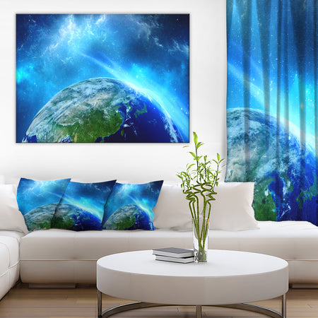 Planet Earth in Universe Contemporary Canvas Art Print