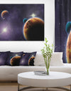 Planets in Deep Dark Space Contemporary Artwork