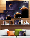 Planets in Deep Dark Space Contemporary Artwork