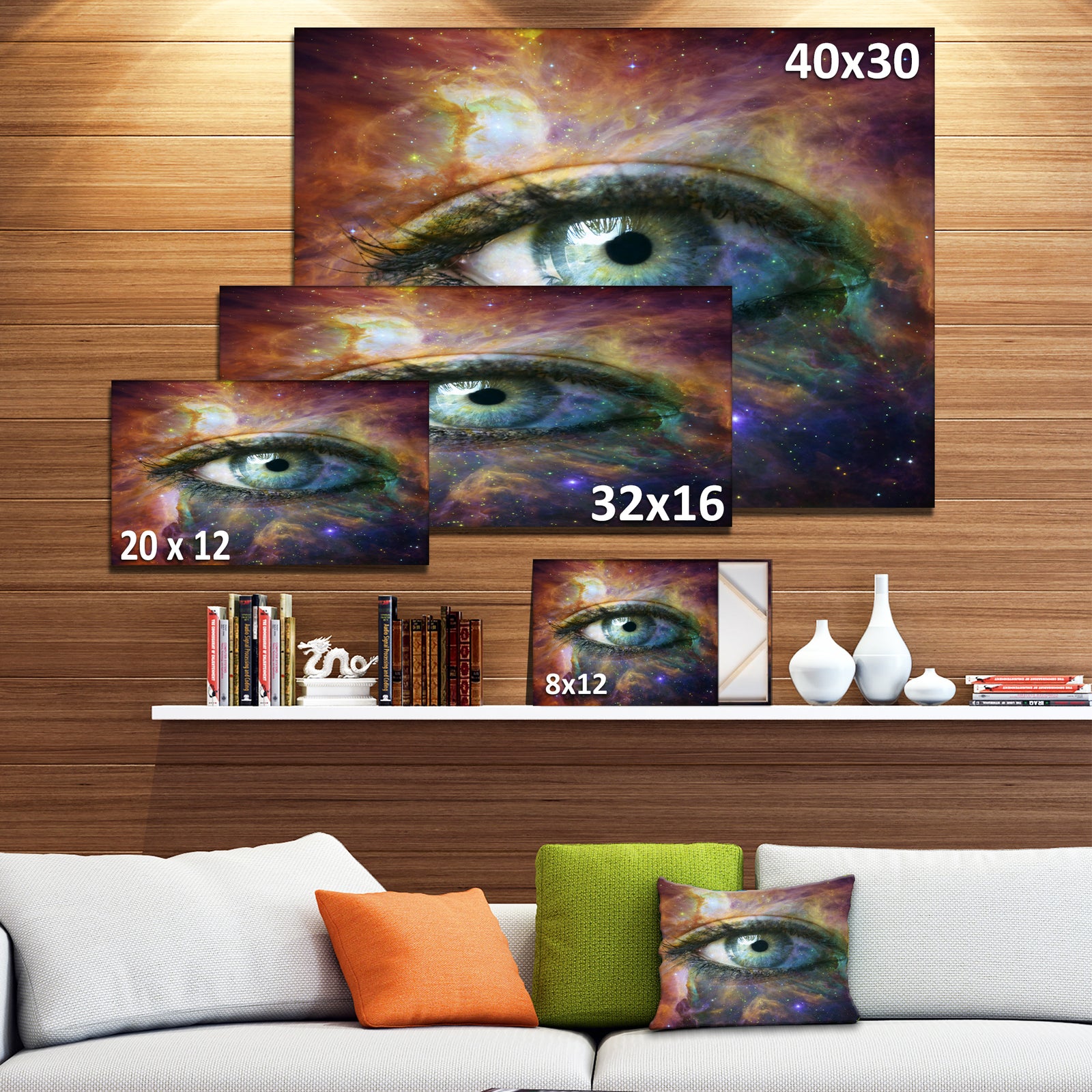 Human Eye Looking in Universe - Contemporary Canvas Art Print