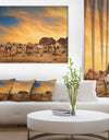 Camels in Wadi Rum Photography Canvas Art Print