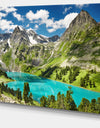 Mountain Lake and Blue Sky Photo Canvas Art Print