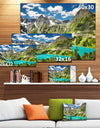 Mountain Lake and Blue Sky Photo Canvas Art Print