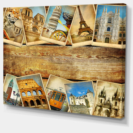 Vintage Collage Cards Contemporary Canvas Art Print