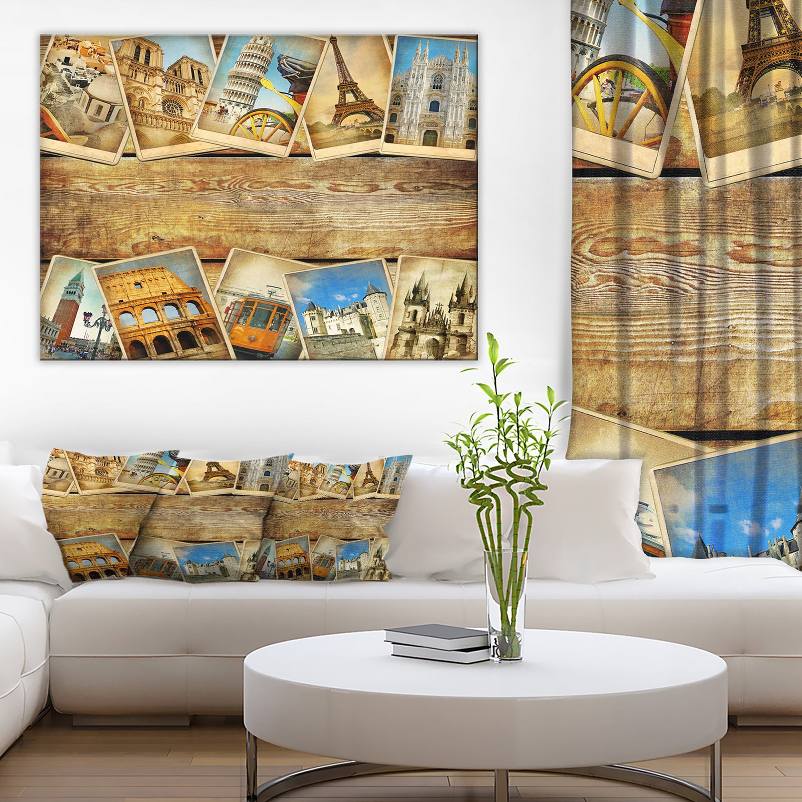 Vintage Collage Cards Contemporary Canvas Art Print