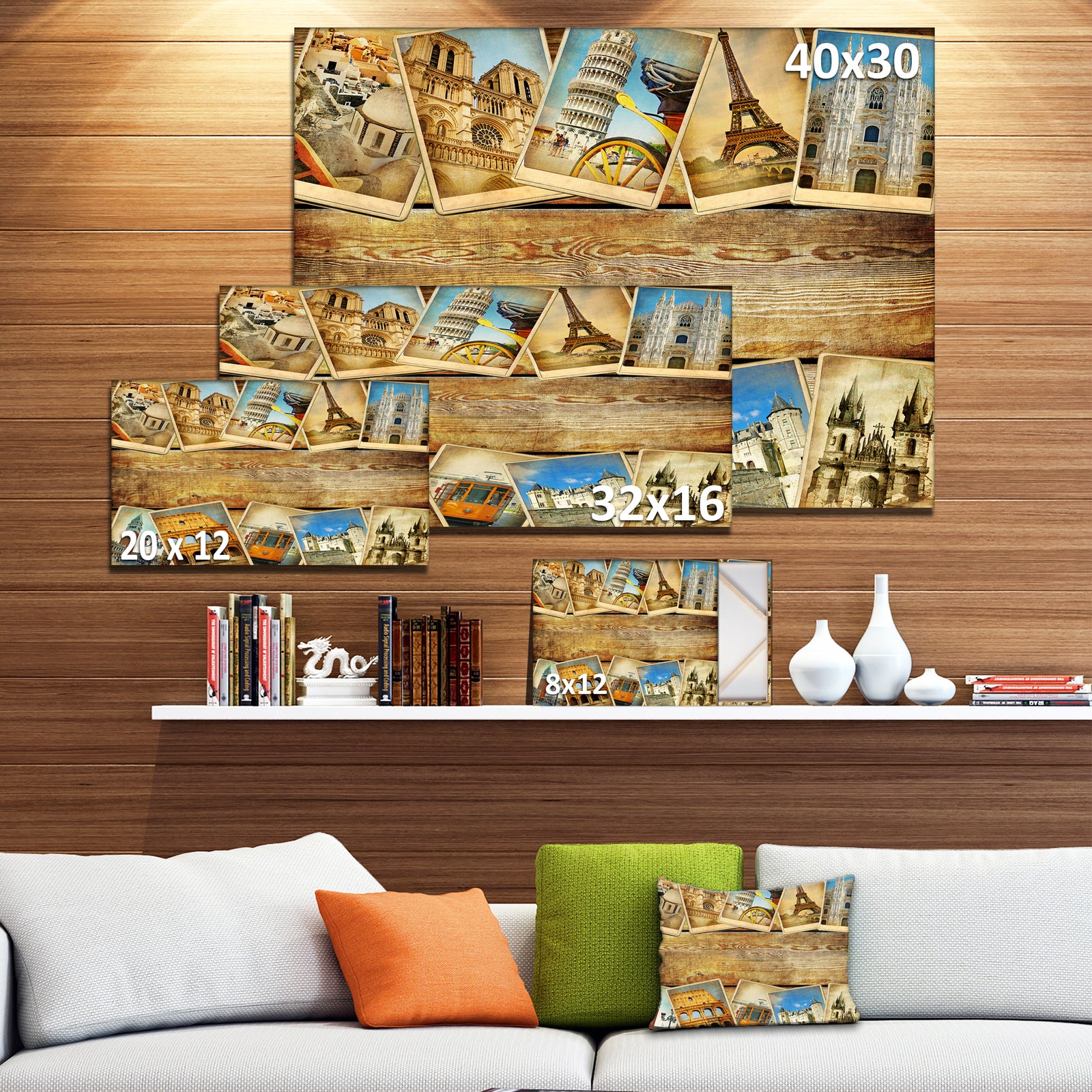 Vintage Collage Cards Contemporary Canvas Art Print