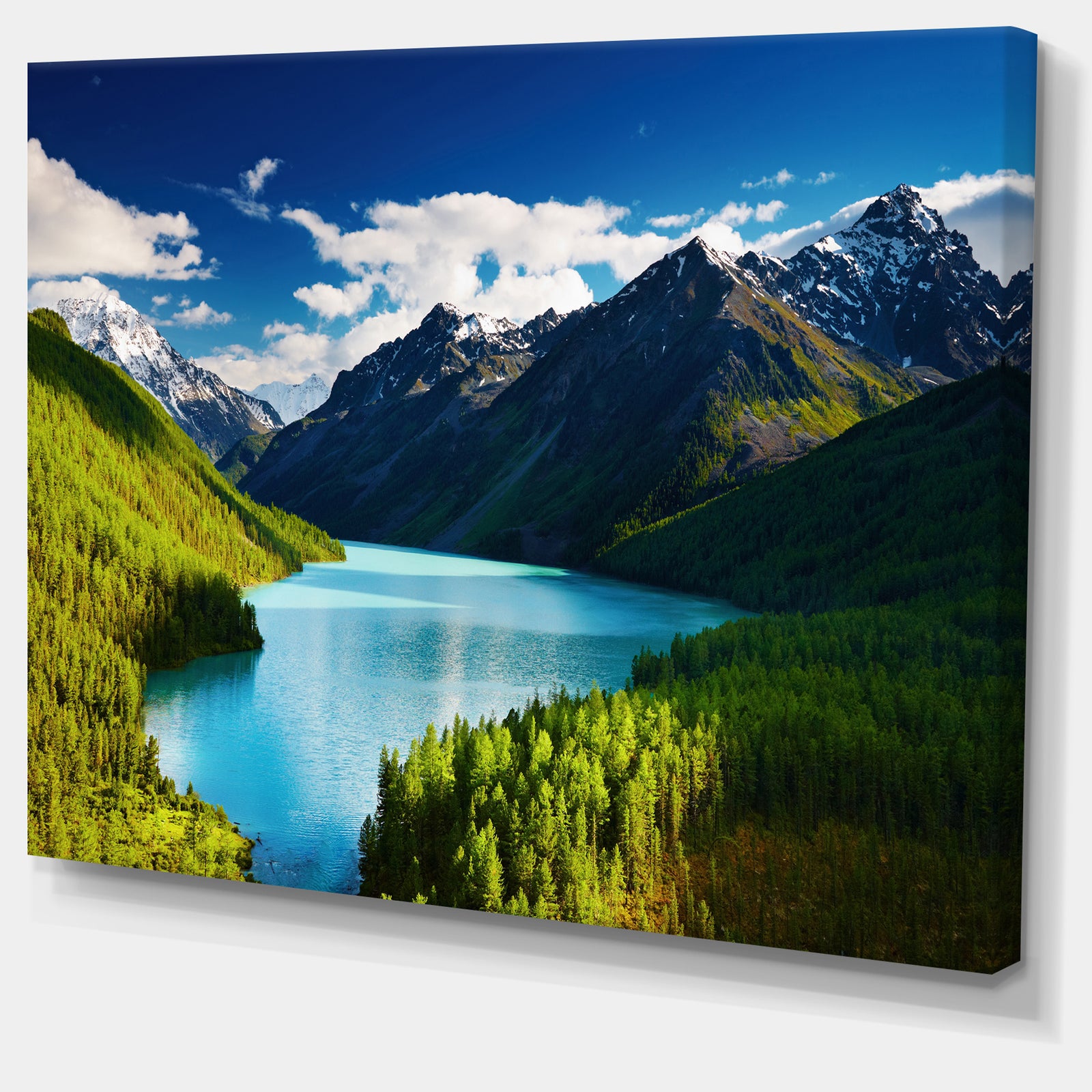 Mountain Lake in Dark Shade - Landscape Photo Canvas Art Print