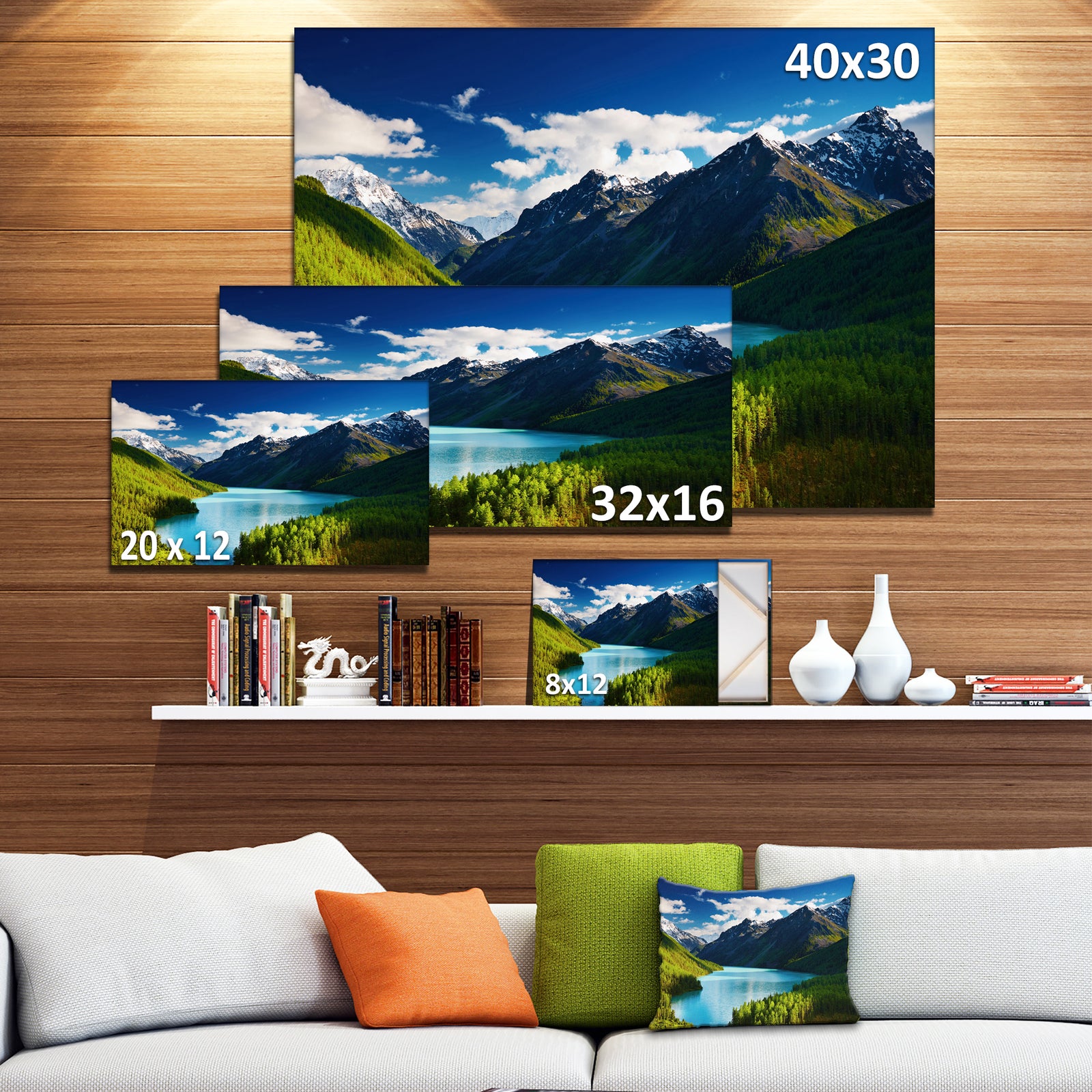 Mountain Lake in Dark Shade - Landscape Photo Canvas Art Print