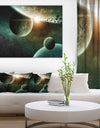 Space Planet Illustration Contemporary Canvas Art Print