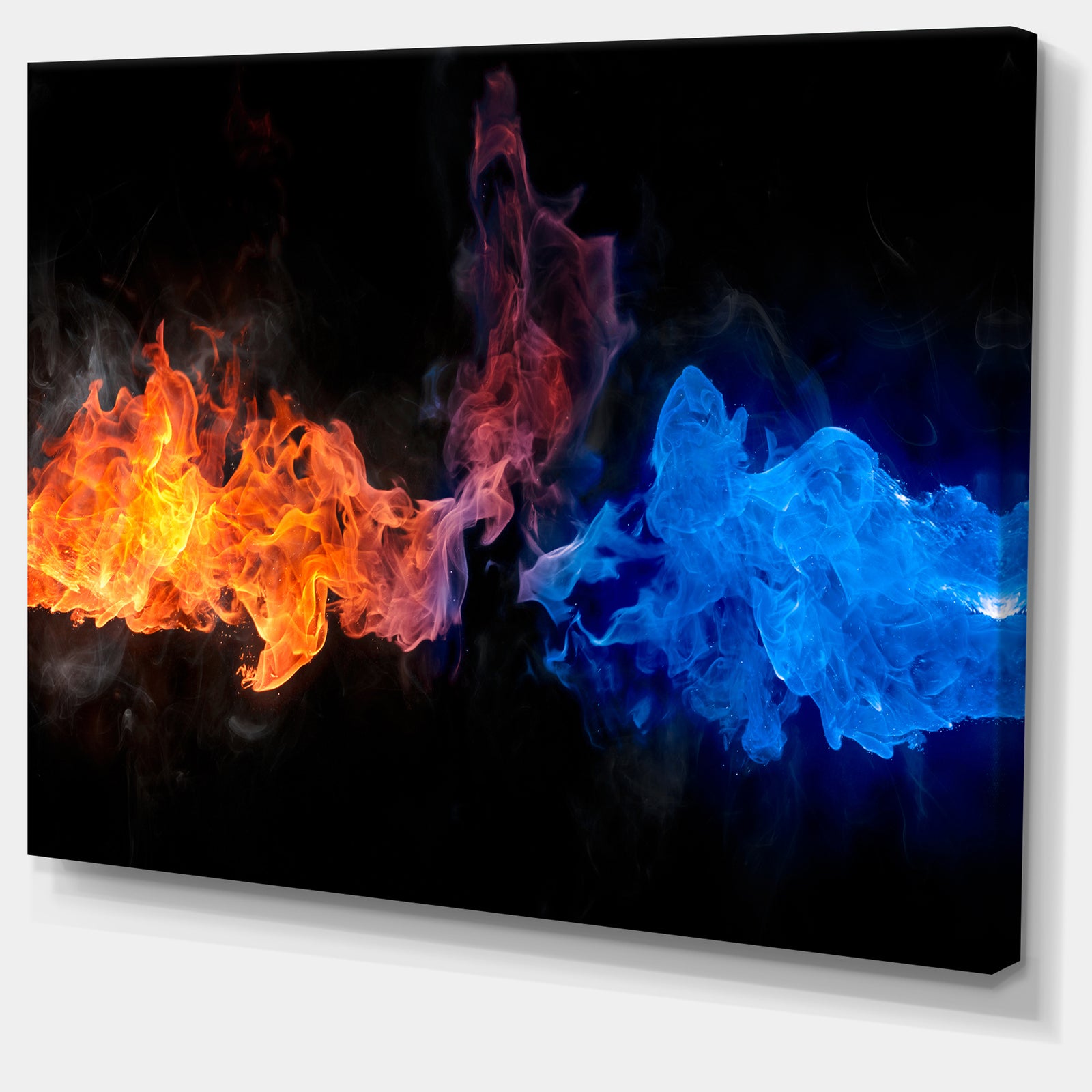 Blue and Red Fire Contemporary Artwork