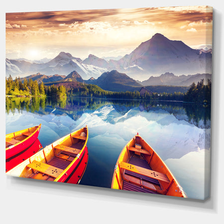Boats Heading to Lake - Landscape Canvas Art Print