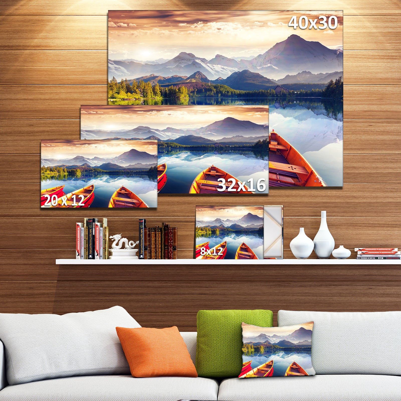 Boats Heading to Lake - Landscape Canvas Art Print