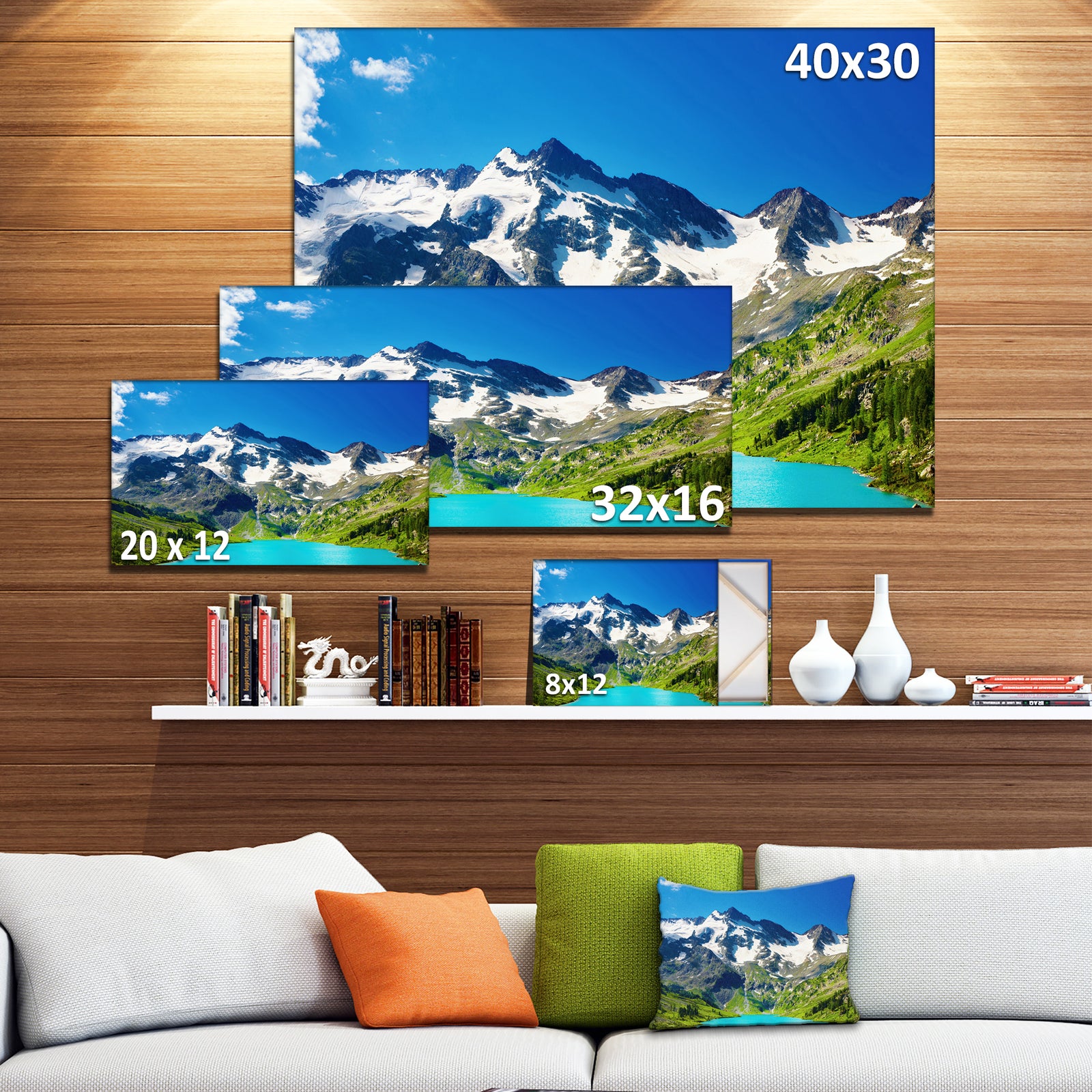 Green Mountain Lake Photography Canvas Art Print