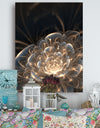 Fractal Flower with Golden Rays - Floral Canvas Art Print