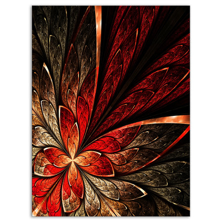 Fractal Flower in Yellow and Red - Floral Canvas Print