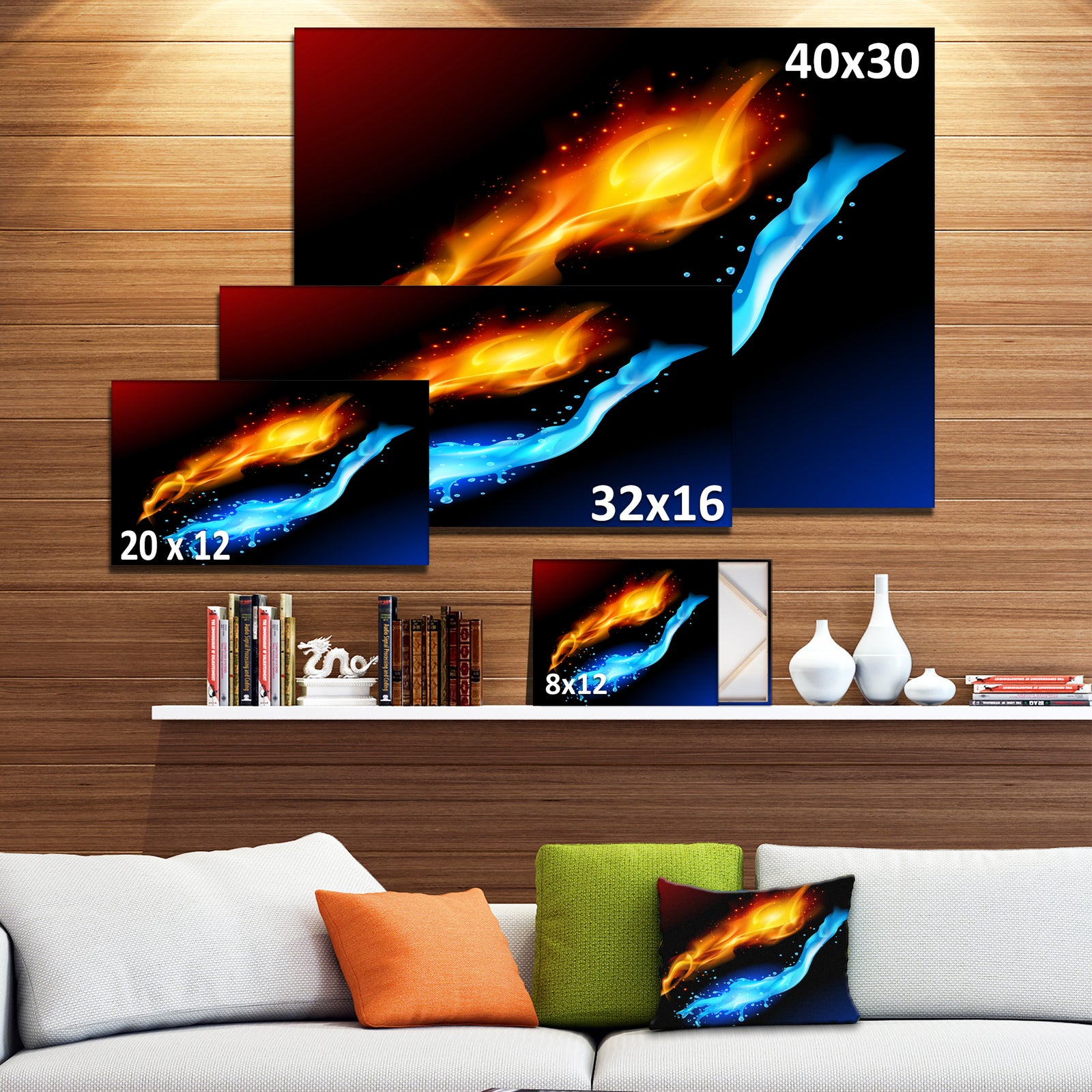 Fire and Water - Contemporary Art Canvas Print