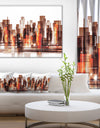 Brown City Skyline - Cityscape Canvas Art Print