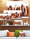 Brown City Skyline - Cityscape Canvas Art Print