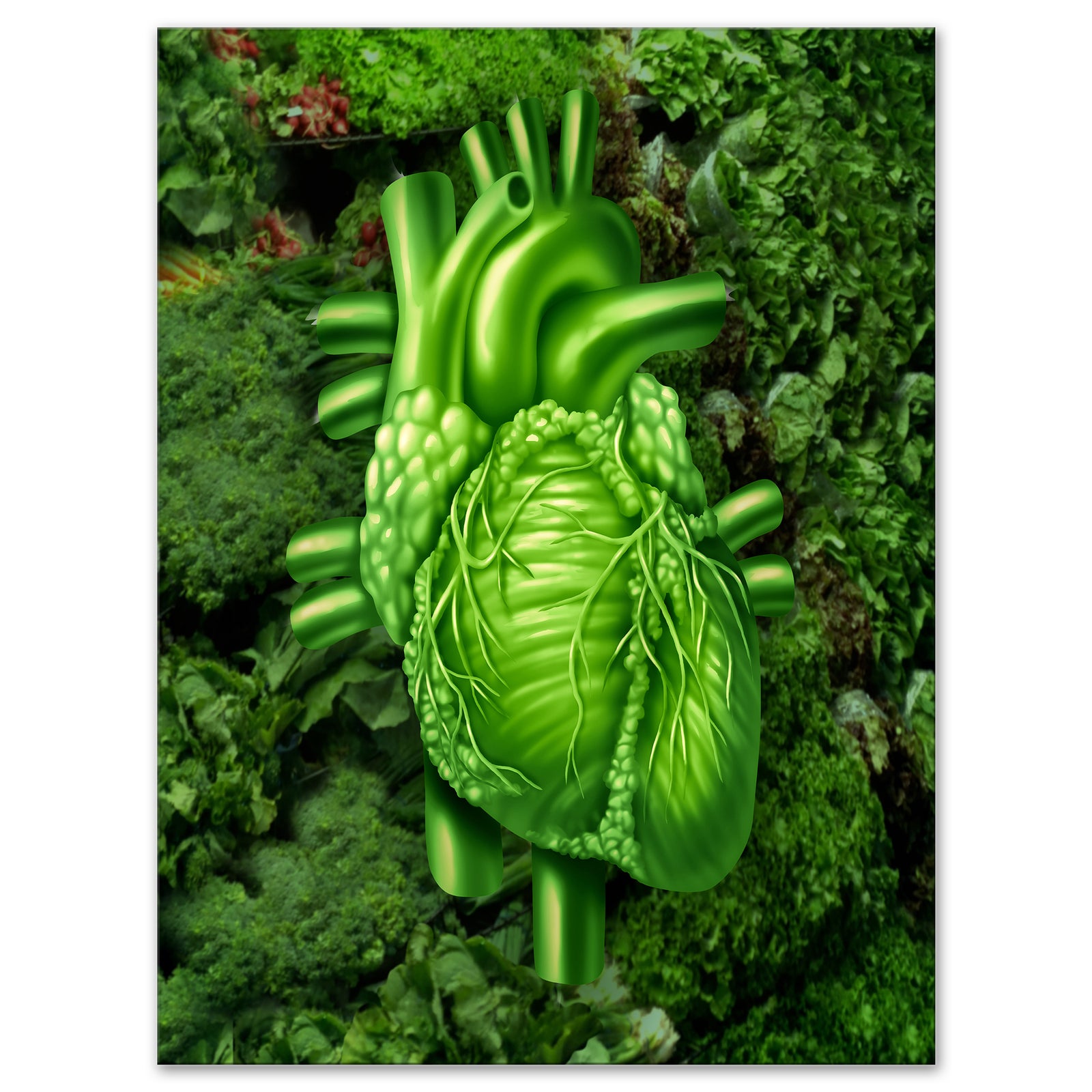 Green Healthy Heart - Contemporary Artwork