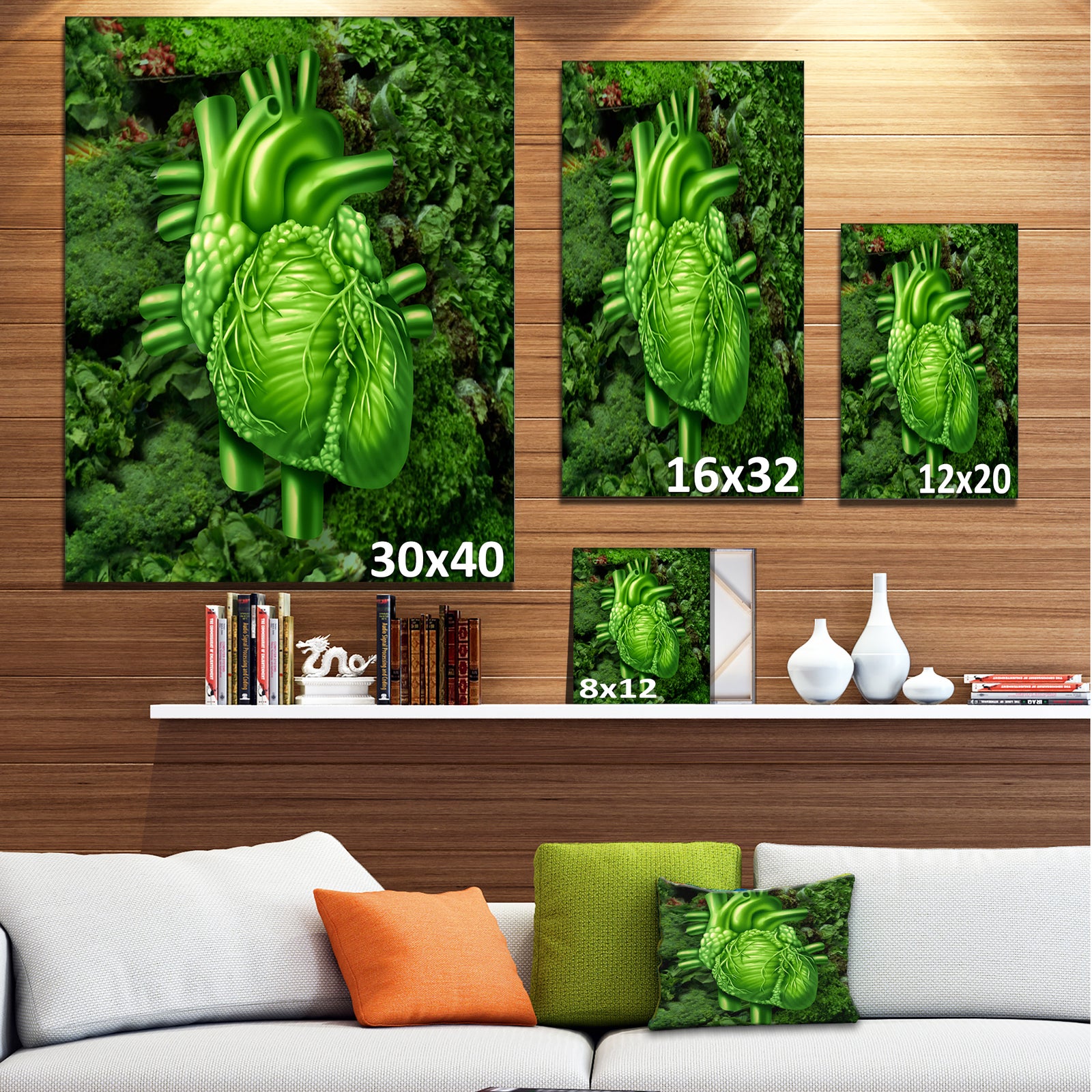 Green Healthy Heart - Contemporary Artwork