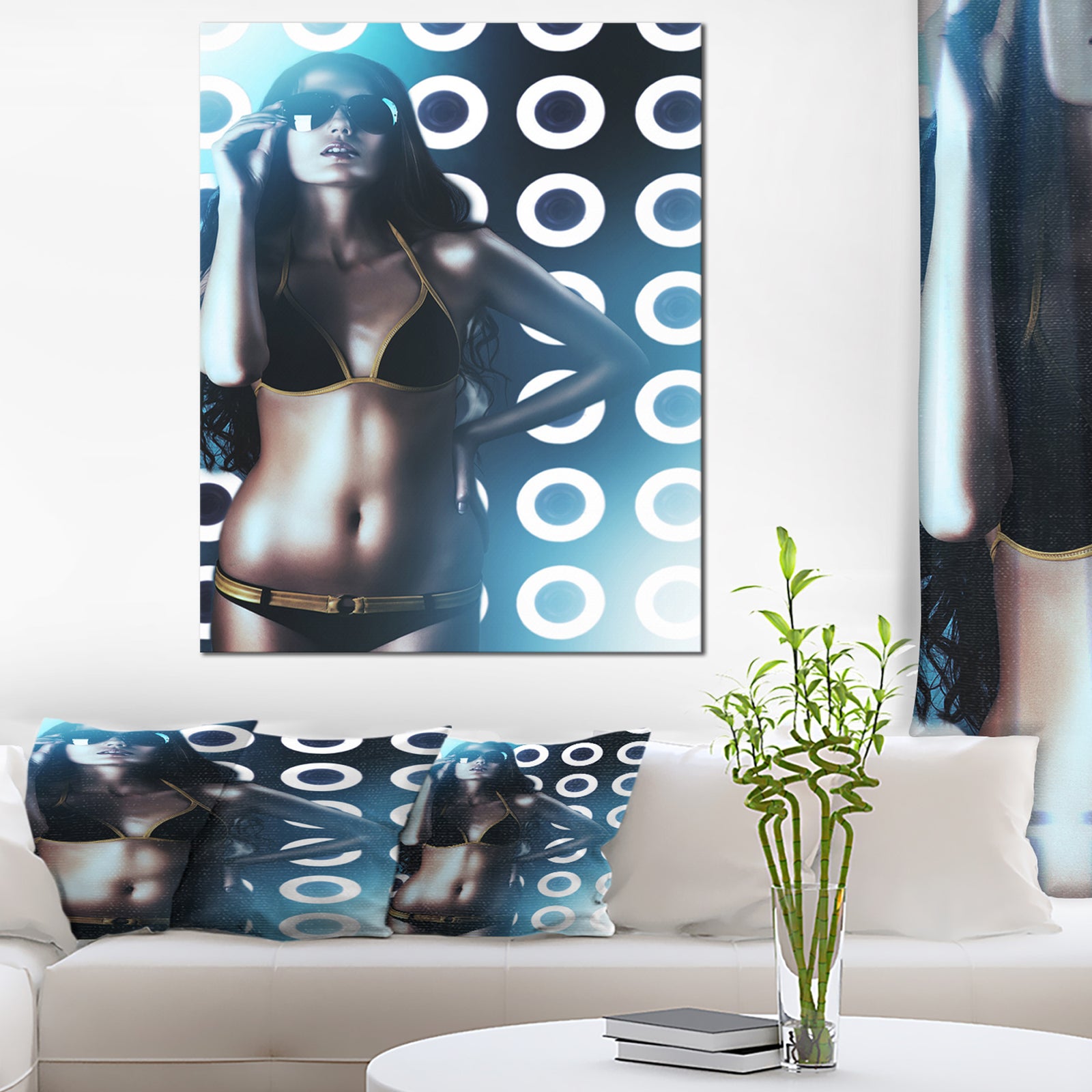 Hot Woman in Sunglasses - Sensual Digital Canvas Art Print