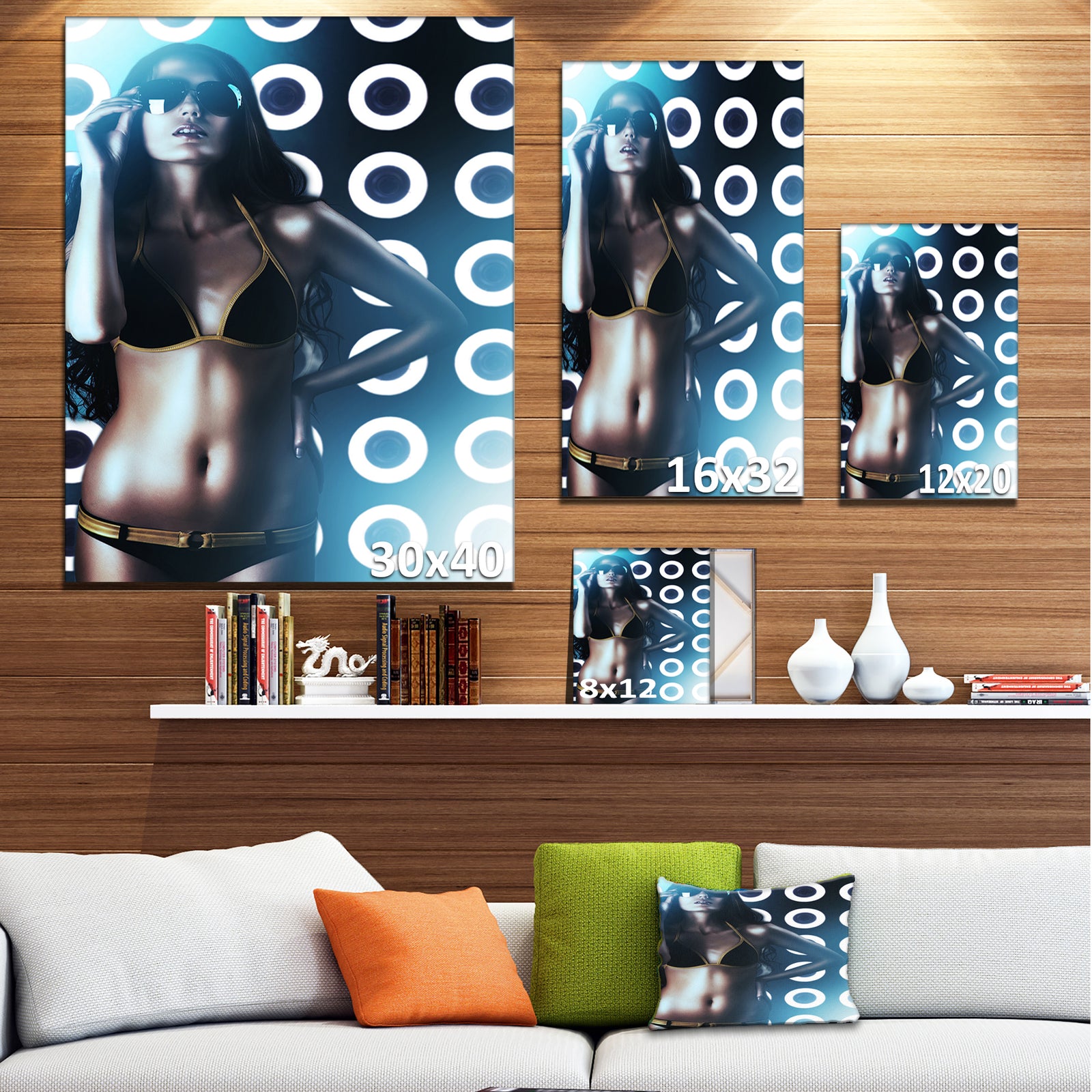 Hot Woman in Sunglasses - Sensual Digital Canvas Art Print
