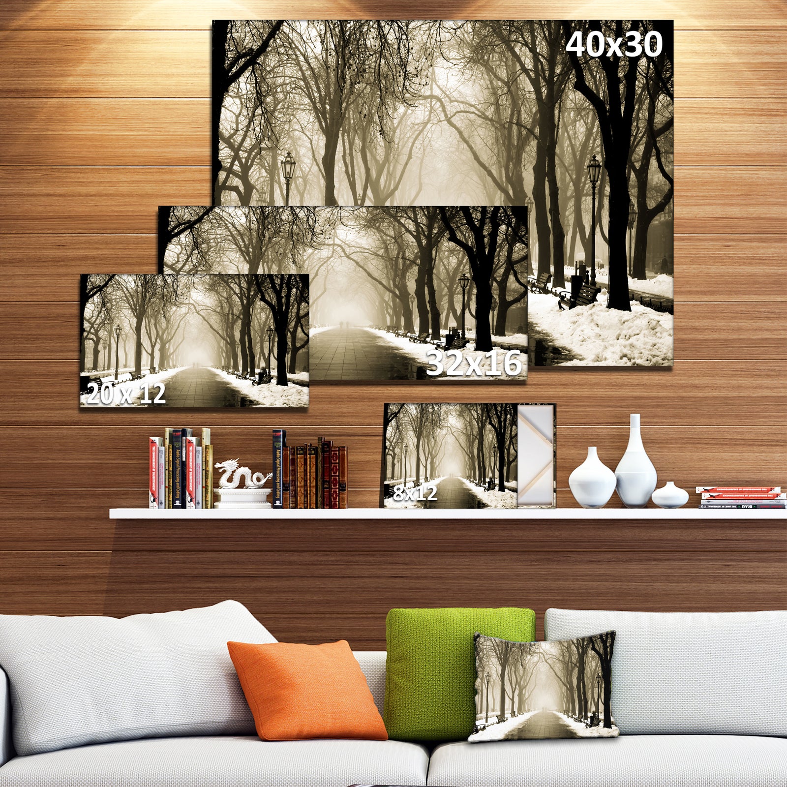 Fog in Alley Vintage Style - Landscape Photo Canvas Print