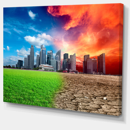 Global Warming - Digital Landscape Canvas Art Print