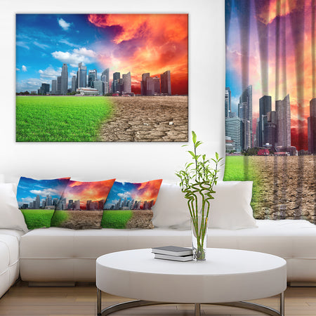 Global Warming - Digital Landscape Canvas Art Print