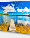 Lake with Pier Panorama Photography Canvas Art Print