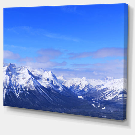 Blue Winter Mountains - Landscape Photo Canvas Print