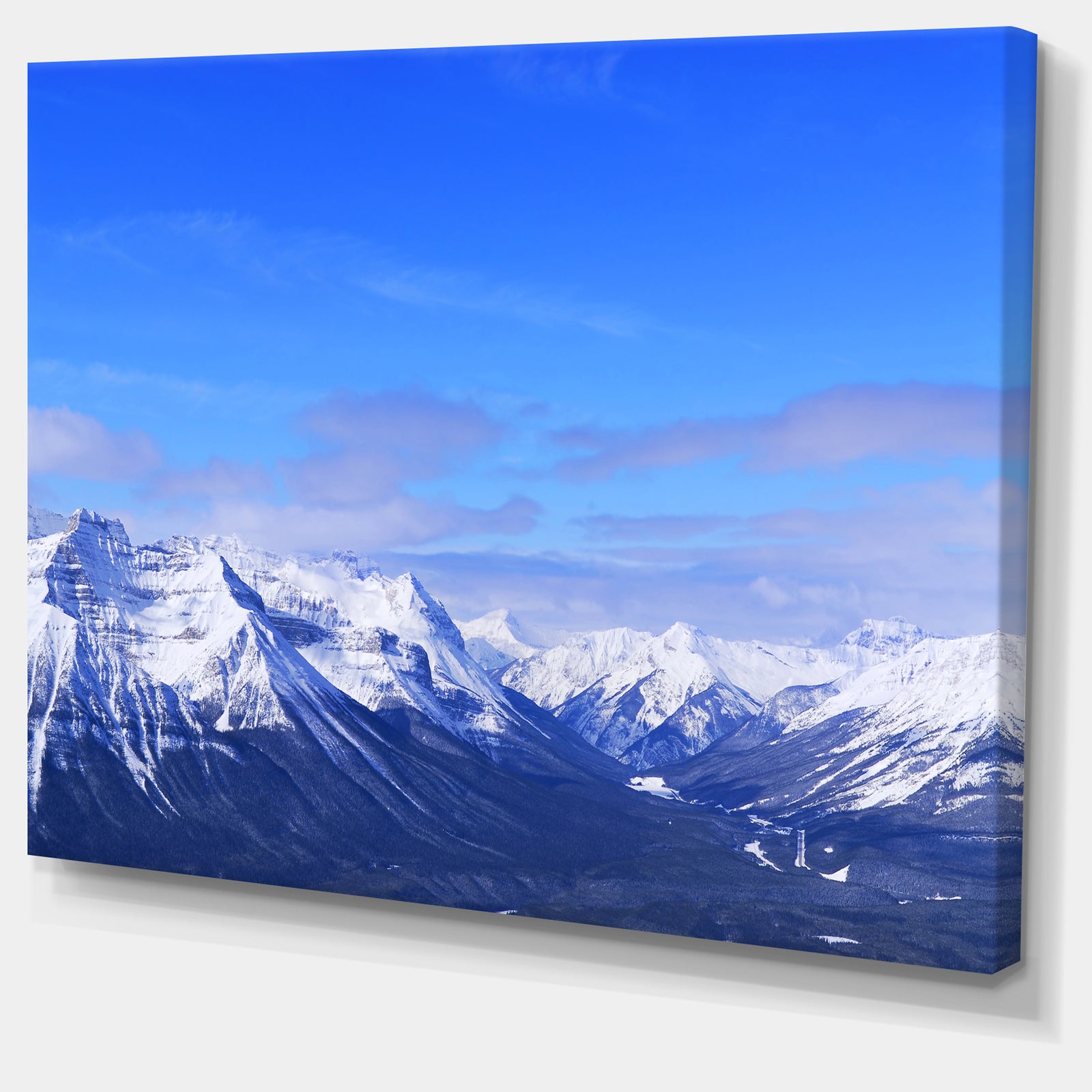 Blue Winter Mountains - Landscape Photo Canvas Print