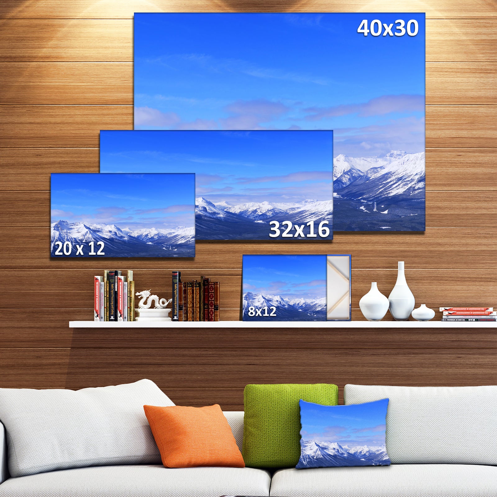Blue Winter Mountains - Landscape Photo Canvas Print
