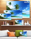 Sunset Beach with Palm - Landscape Photography Canvas Print