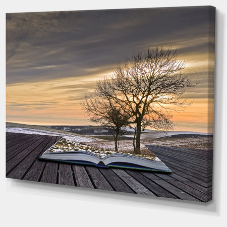 Winter Coming out of Pages Contemporary Art Canvas Print