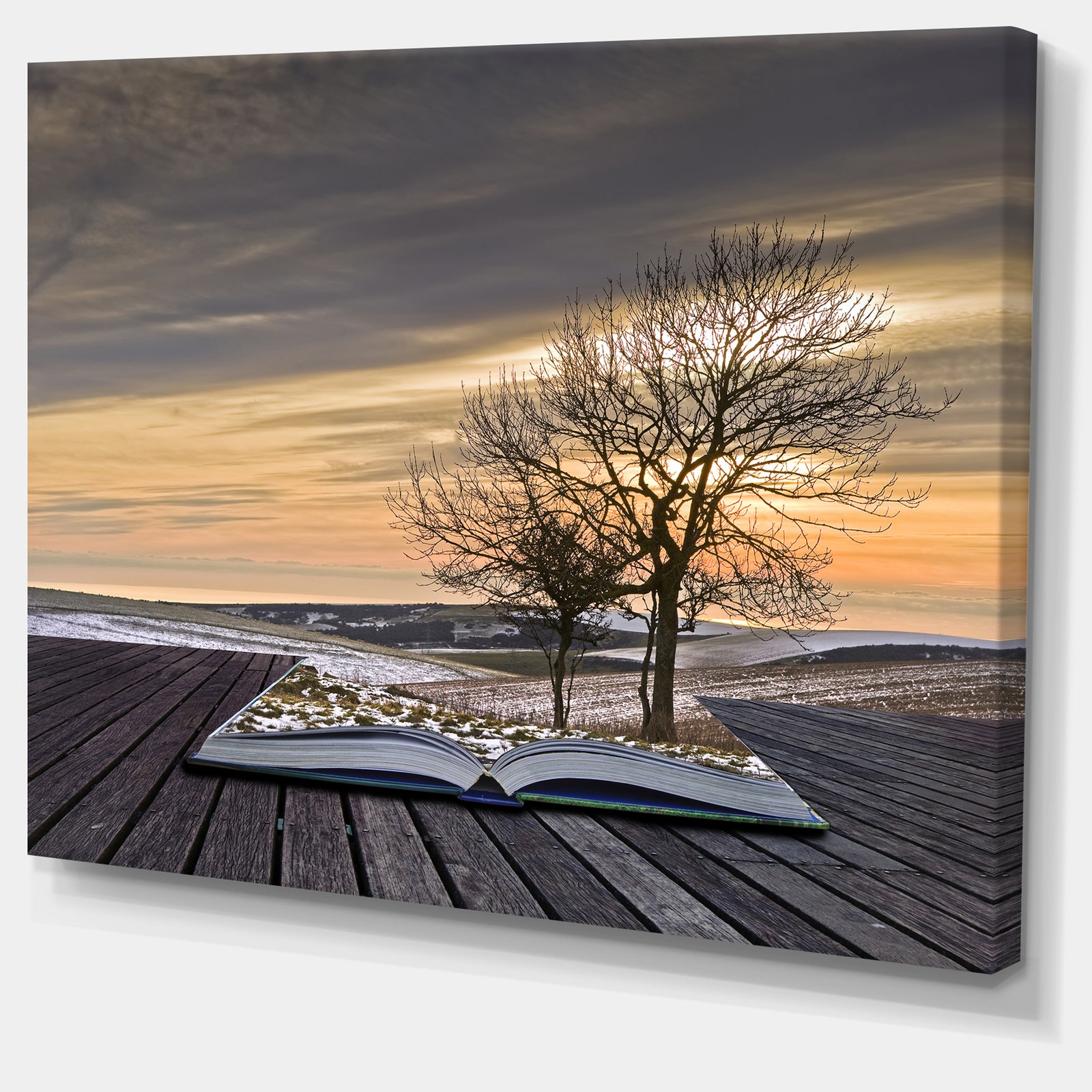 Winter Coming out of Pages Contemporary Art Canvas Print